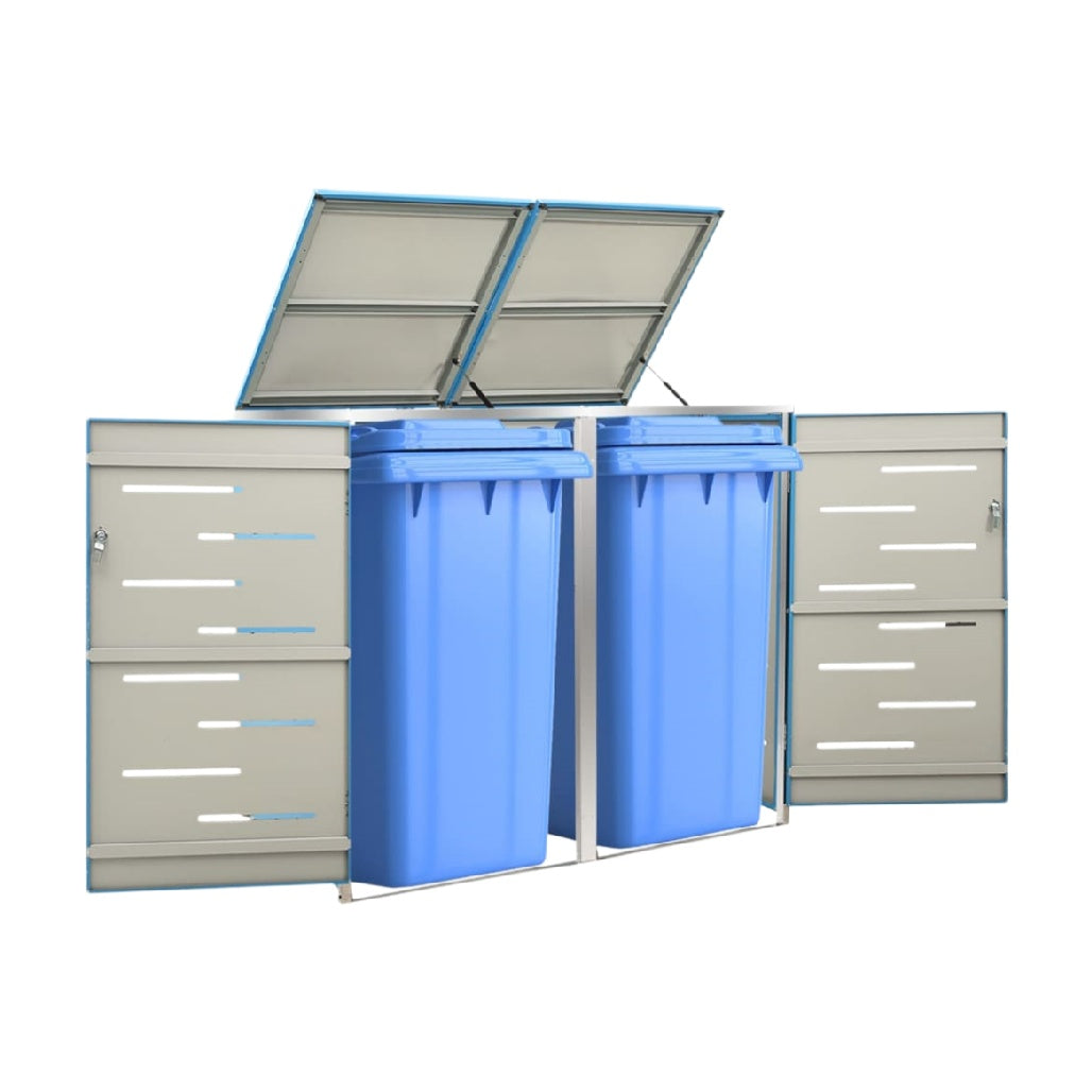 ゴミ収集ボックス2室用プラスチック製 - 80 x 40 x 100